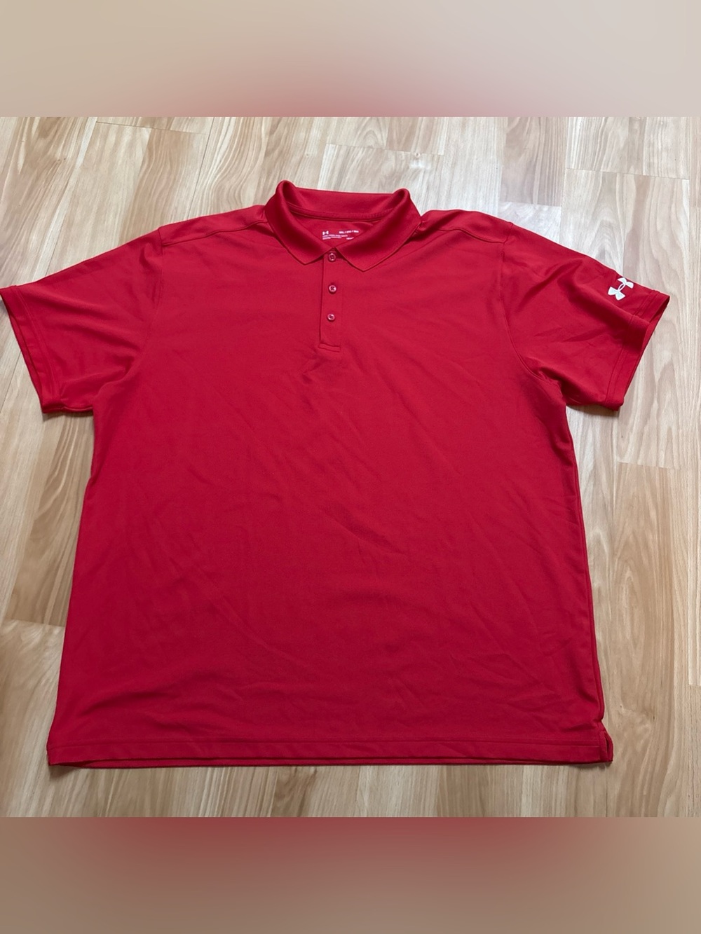 Under Armour Polo Shirt HeatGear Loose Fit Mens 3XL Red Short Sleeve Performance